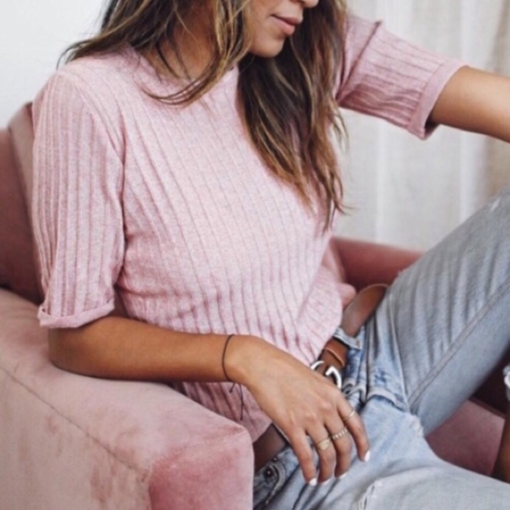 SINCERELY JULES | Dakota Ribbed Knit Tee Top